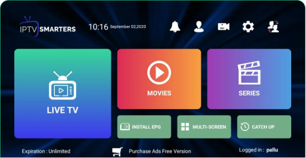 smart iptv interface